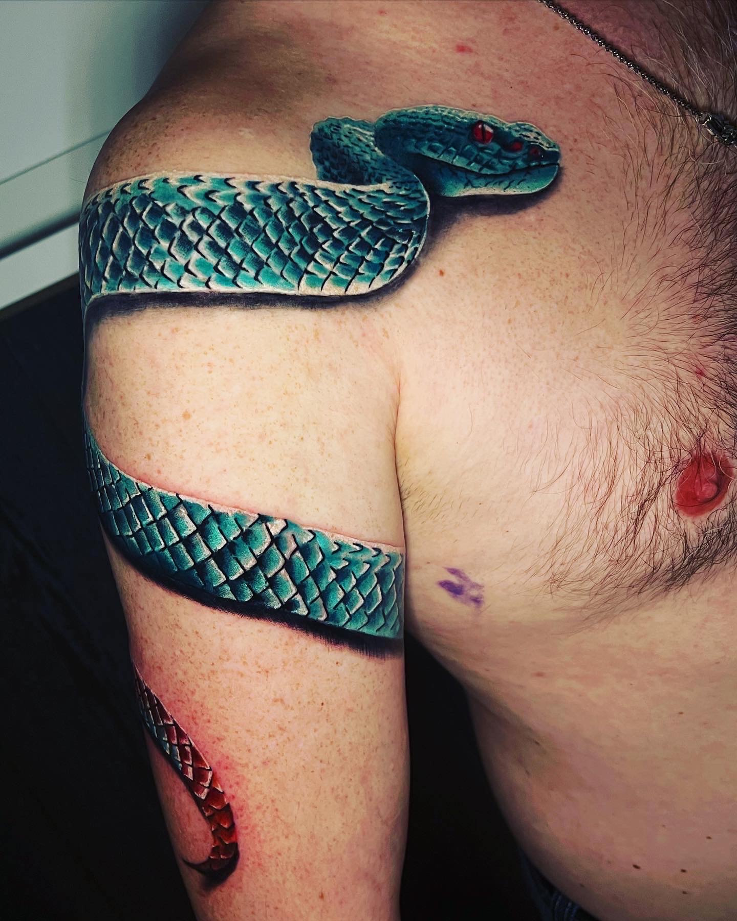 Fab's viper tattoo 2